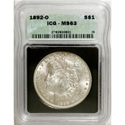 1892-O $1 MS63 ICG