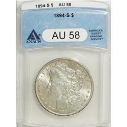 8969: 1894-S $1 AU58 ANACS