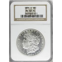 8971: 1894-S $1 Prooflike MS62 NGC