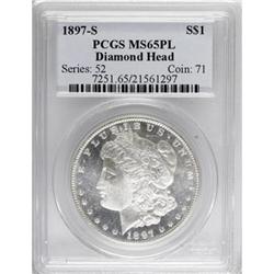 9019: 1897-S $1 Prooflike MS65 PCGS