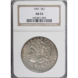9074: 1901 $1 AU53 NGC