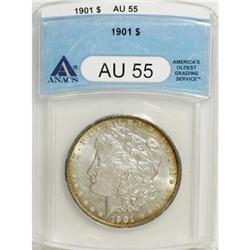 9077: 1901 $1 AU55 ANACS