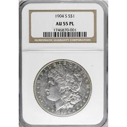 9142: 1904-S $1 Prooflike AU55 NGC
