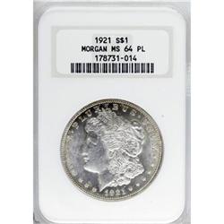 9147: 1921 $1 Prooflike MS64 NGC