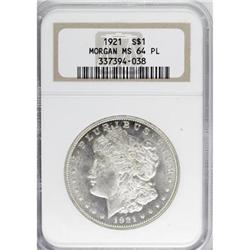 9148: 1921 $1 Prooflike MS64 NGC