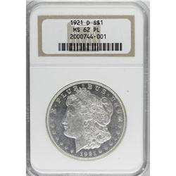 9155: 1921-D $1 Prooflike MS62 NGC