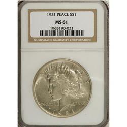 9164: 1921 $1 MS61 NGC