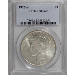 9191: 1925-S $1 MS62 PCGS