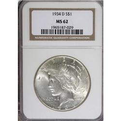 9217: 1934-D $1 MS62 NGC