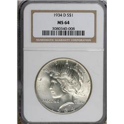 9219: 1934-D $1 MS64 NGC