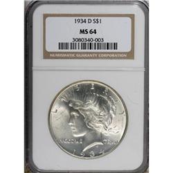9221: 1934-D $1 MS64 NGC