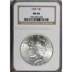 9226: 1935 $1 MS64 NGC