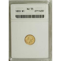 1853 G$1 AU55 ANACS
