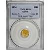 Image 1 : 1854 G$1 Type One AU58 PCGS
