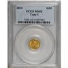 Image 1 : 1854 G$1 Type One MS62 PCGS