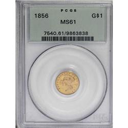 1856 G$1 Slanted 5 MS61 PCGS