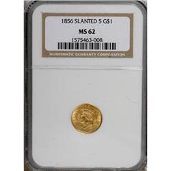 1856 G$1 Slanted 5 MS62 NGC