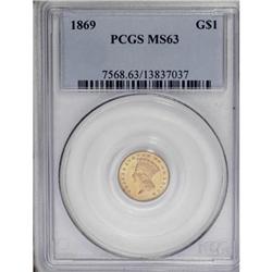 1869 G$1 MS63 PCGS