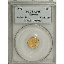 1872 G$1 AU58 PCGS