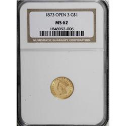 1873 G$1 Open 3 MS62 NGC