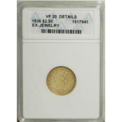 1836 $2 1/2 Script 8 VF20 ANACS