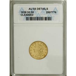 1836 $2 1/2 Script 8 AU55 ANACS