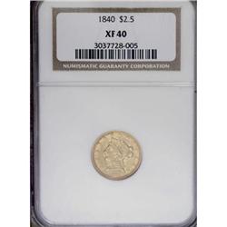 1840 $2 1/2 XF40 NGC