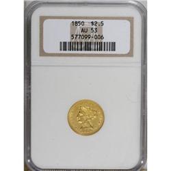 1850 $2 1/2 AU53 NGC