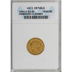 1854-O $2 1/2 AG3 ANACS
