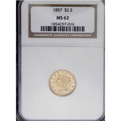 1857 $2 1/2 MS62 NGC