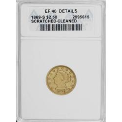 1869-S $2 1/2 XF40 ANACS