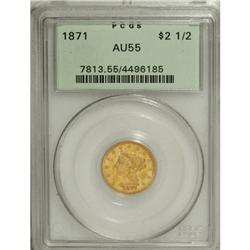1871 $2 1/2 AU55 PCGS