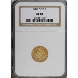 1872-S $2 1/2 XF40 NGC