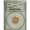 Image 1 : 1873 $2 1/2 Closed 3 MS62 PCGS