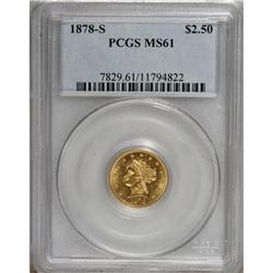 1878-S $2 1/2 MS61 PCGS