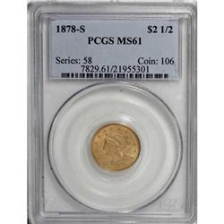 1878-S $2 1/2 MS61 PCGS