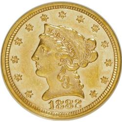 1882 $2 1/2 AU58 NGC