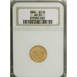 1886 $2 1/2 AU55 NGC