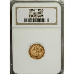 1894 $2 1/2 AU58 NGC
