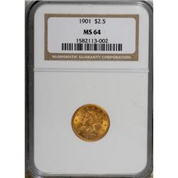 1901 $2 1/2 MS64 NGC