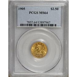 1905 $2 1/2 MS64 PCGS