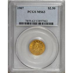 1907 $2 1/2 MS63 PCGS