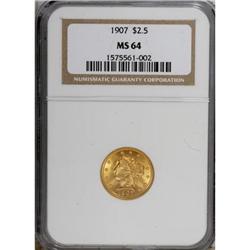 1907 $2 1/2 MS64 NGC