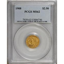 1908 $2 1/2 MS62 PCGS