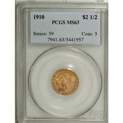 1910 $2 1/2 MS63 PCGS