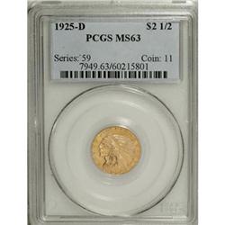 1925-D $2 1/2 MS63 PCGS