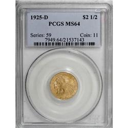 1925-D $2 1/2 MS64 PCGS