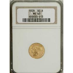 1929 $2 1/2 MS63 NGC