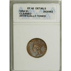 1854 $3 XF45 ANACS