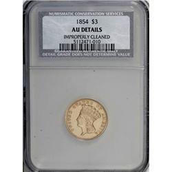1854 $3 AU51 CSN